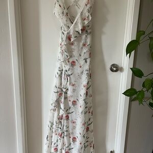 Corn Floral White Maxi Dress